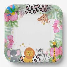 Jungle Girls Paper Plate