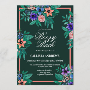 Jungle Green Coral Floral Wasserfarbe Stille Bach Einladung