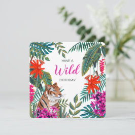Jungle green & pink wilde tropische Geburtstagstig Karte