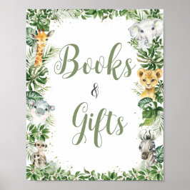Jungle Greenery Baby Duschbücher und Geschenke Zei Poster
