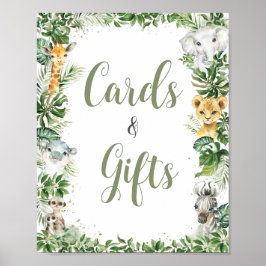 Jungle Greenery Baby Shower Cards und Geschenke Ze Poster