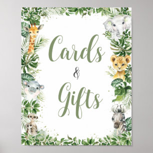 Jungle Greenery Baby Shower Cards und Geschenke Ze Poster