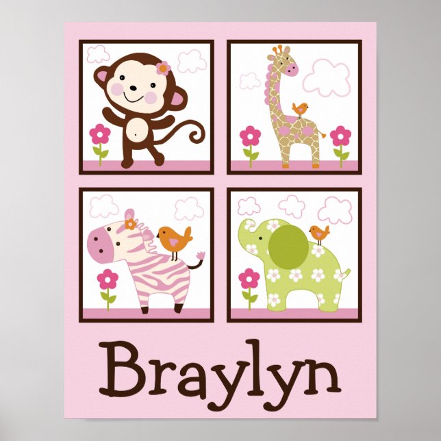 Jungle Jill / Girl Animals Personalisiert Art Post Poster (Vorne)