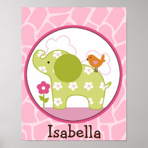 Jungle Jill/Girl Elephant Personalisiert Art Poste Poster