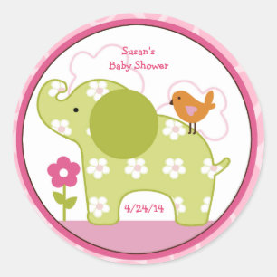 Jungle Jill/Girl Elephant/Stickers/Cupcake Toppers Runder Aufkleber