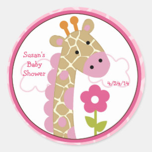 Jungle Jill/Girl Giraffe/Stickers/Cupcake Toppers Runder Aufkleber