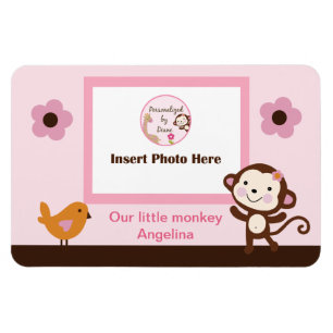 Jungle Jill Girl Monkey Foto Magnet