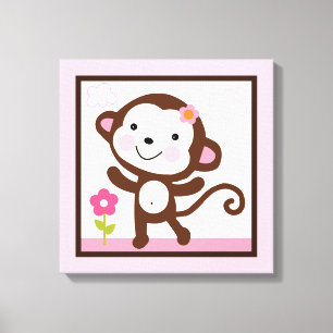 Jungle Jill Monkey Girl Animals Canvas Print Leinwanddruck