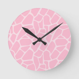 Jungle Jill Pink Giraffe Musteruhr Runde Wanduhr