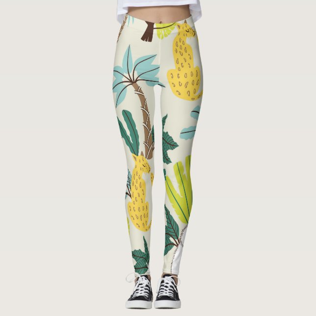 Jungle Joy: Cartoon Animal Fun Leggings (Vorderseite)