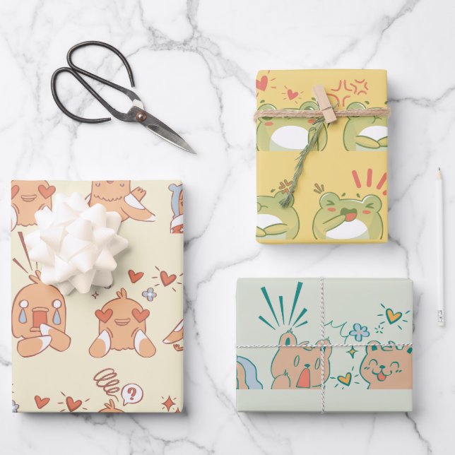 Jungle Joy Wrapping Paper Geschenkpapier Set (Vorderseite)