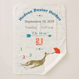 Jungle Kinderzimmer Flying Giraffe Baby Boy Geburt Sherpadecke