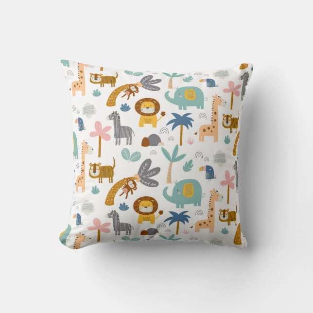 Jungle Kinderzimmer Tiere Kinder Kinder Niedliche  Kissen (Vorderseite)