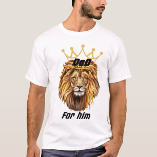 Jungle King Vater - kühne Löwe mit goldener Krone T-Shirt