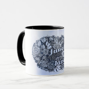 Jungle Land Blume und Ink Rock Song Tasse