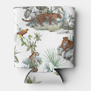 Jungle Leopard Wasserfarbe Tropische Szene Dosenkühler