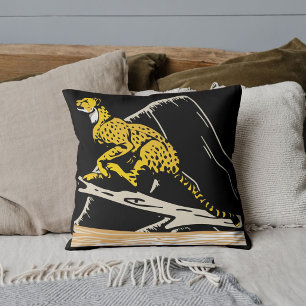 Jungle Leopard Wildlife Niedlich Black Kissen