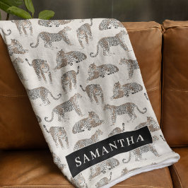 Jungle Leopard Wildtier Muster Fleecedecke