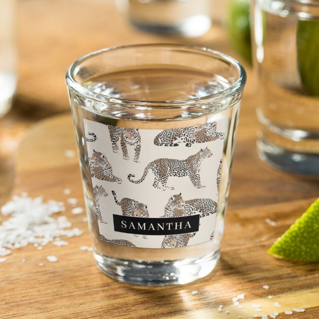 Jungle Leopard Wildtier Muster Schnapsglas (Von Creator hochgeladen)