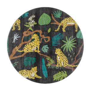 Jungle Leopards: Illustrationen zur Vintagen Tierw Schneidebrett