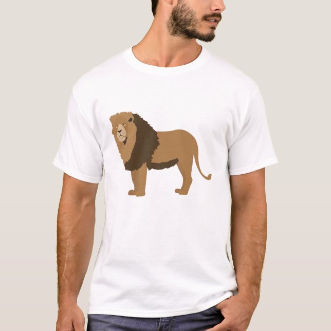 Jungle Lion Animal Illustration T-Shirt (Vorderseite)