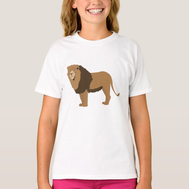 Jungle Lion Animal Illustration T-Shirt (Vorderseite)