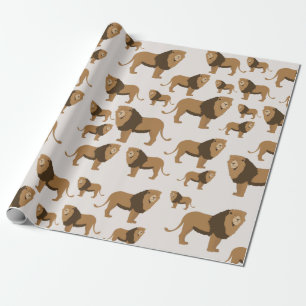 Jungle Lion Animal Pattern Geschenkpapier