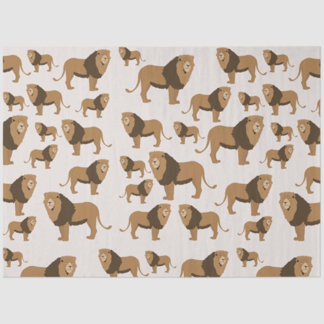 Jungle Lion Animal Pattern Seidenpapier (Vorderseite)