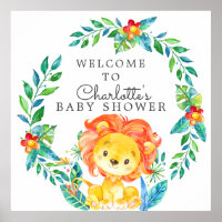 Jungle Lion Baby Dusche Willkommen