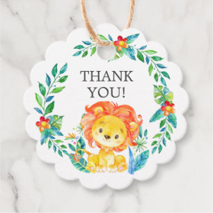 Jungle Lion Baby Showdusche Gefallen Tag Geschenkanhänger
