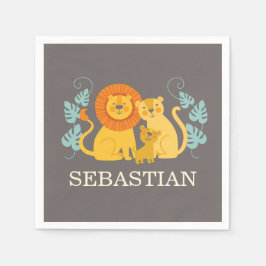 Jungle Lion Baby Shower Napkin Serviette