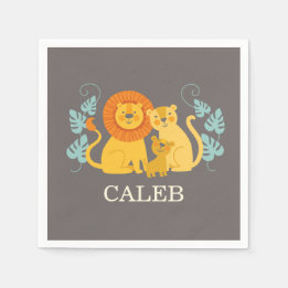 Jungle Lion Baby Shower Napkin Serviette