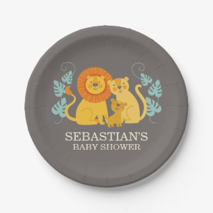 Jungle Lion Babyduschplatte Pappteller