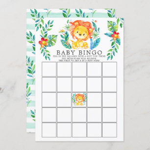 Jungle Lion BINGO Baby Showspiel Einladung