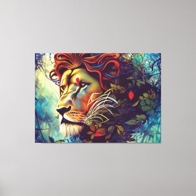 Jungle Lion Canvas Print Leinwanddruck (Vorderseite)