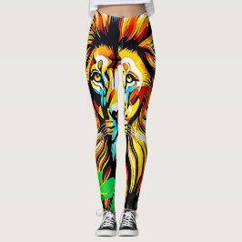 Jungle Lion Pop Art Design Leggings