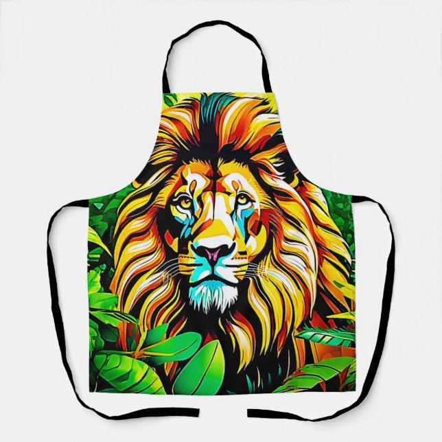 Jungle Lion Pop Art Design Schürze (Vorderseite)