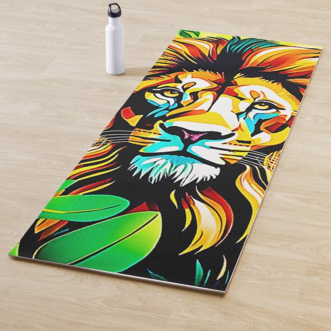 Jungle Lion Pop Art Design Yogamatte (Beispiel)