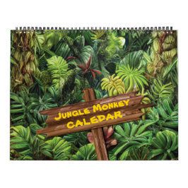 Jungle Monkey Art Illustration Kalender