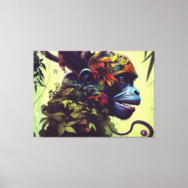 Jungle Monkey Canvas Print Leinwanddruck (Vorderseite)