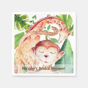 Jungle Monkey & Giraffe Baby Dusche Party nach Maß Serviette