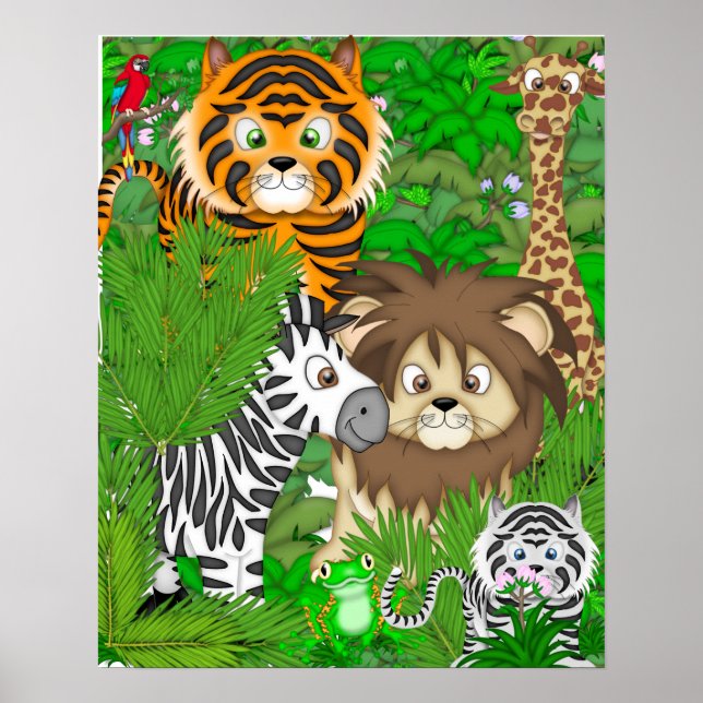 JUNGLE MURAL FÜR KINDER POSTER (Vorne)