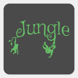 Jungle   Nature Graphic   Wildlife Lover Quadratischer Aufkleber