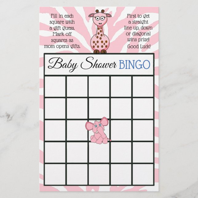 Jungle oder Zoo Tierische Babyduschenspiele Flyer (Vorne)