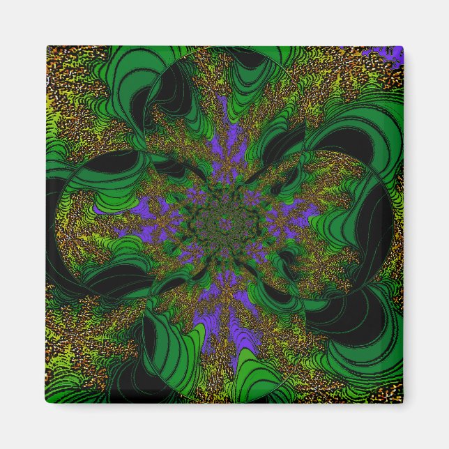 "Jungle Orchids" ~ Abstrakte Kunstdruckerei Magnet (Vorne)