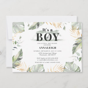 Jungle Palm Verlasse Boy Baby Shower Einladung