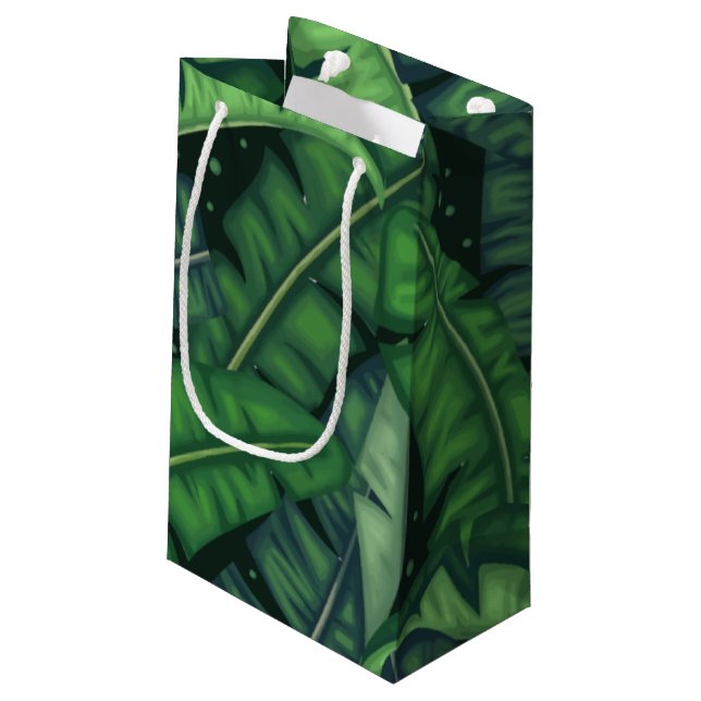 Jungle Palms Kleine Geschenktüte (Rückseite Schrägansicht)