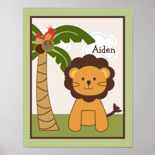 Jungle Pals Lion Personalisiert Art Poster