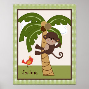 Jungle Pals Monkey Personalisiert Art Poster