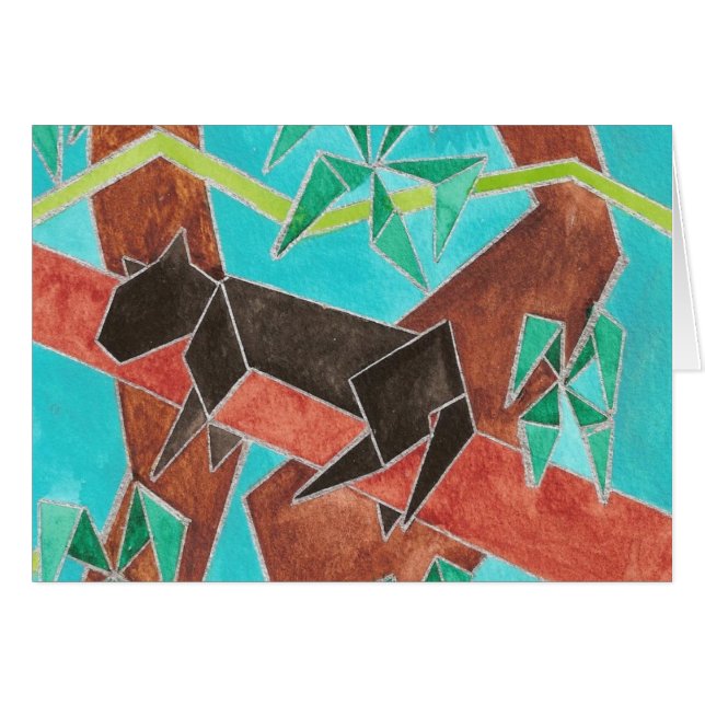 Jungle Panther Original Abstract Art (Vorderseite (Horizontal))